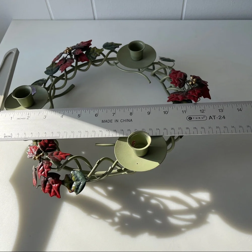 Vintage Metal Candle Holder Holiday Decor‎ 12.5in